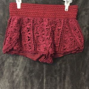 Red Detailed Shorts